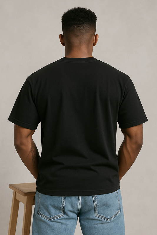 Blackout Solid Black Oversized T Shirt