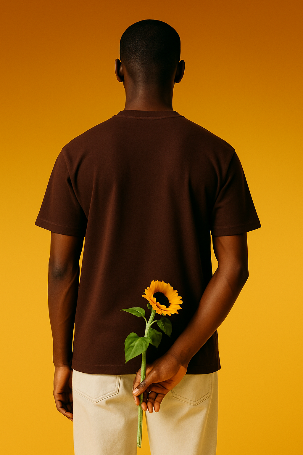 Brown Solid Oversized T Shirt