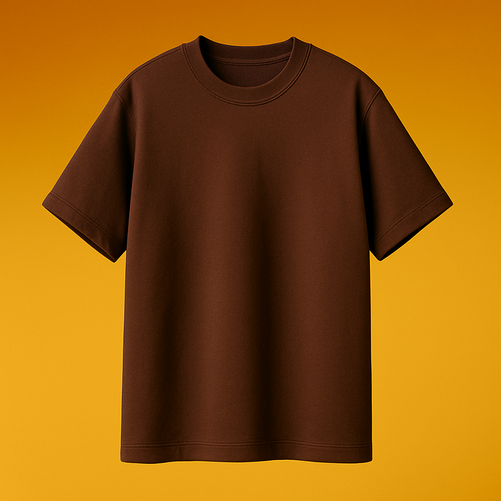Brown Solid Oversized T Shirt