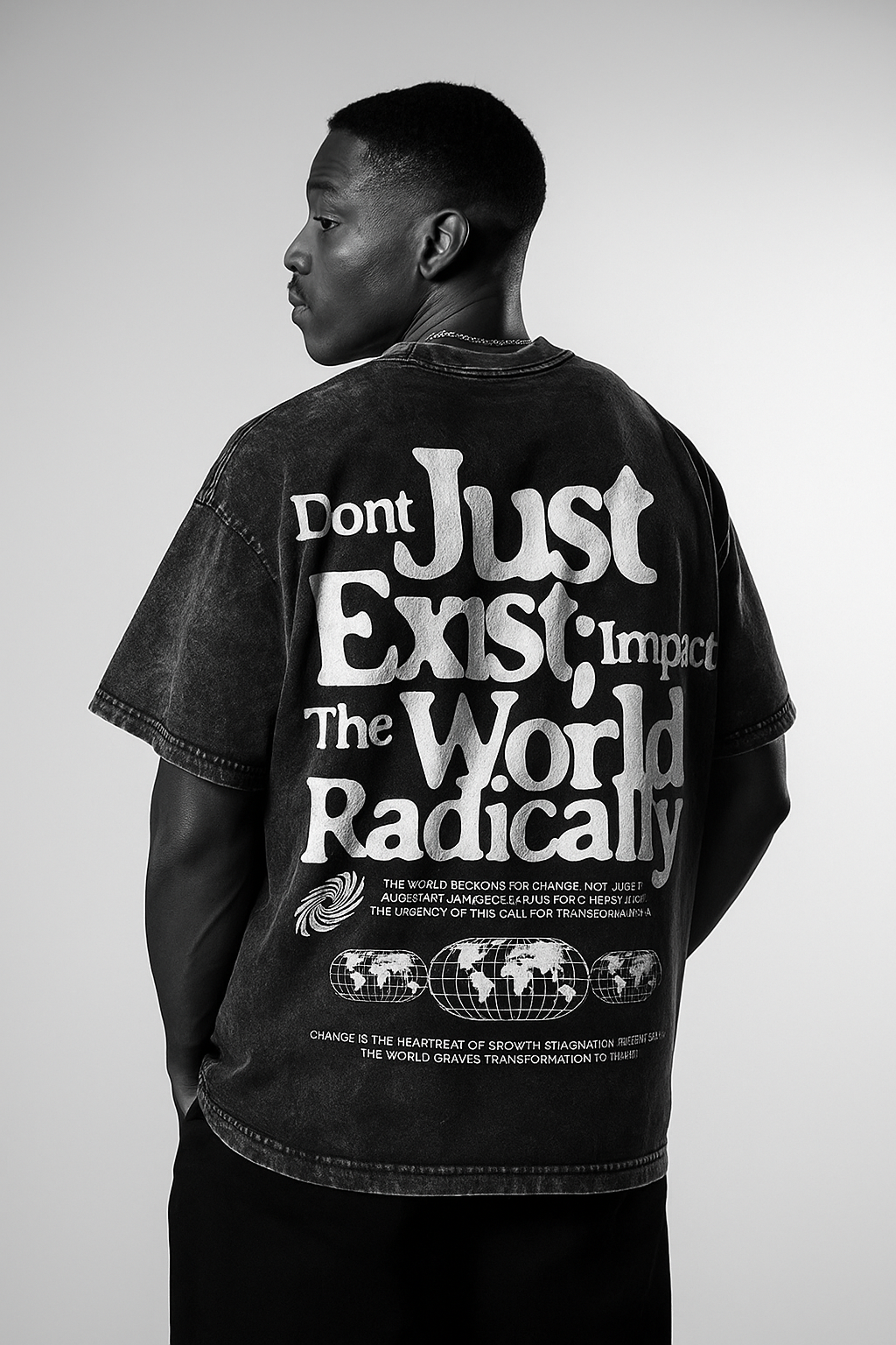Peace in Pieces ACID WASHED OVERSIZE T SHIRT