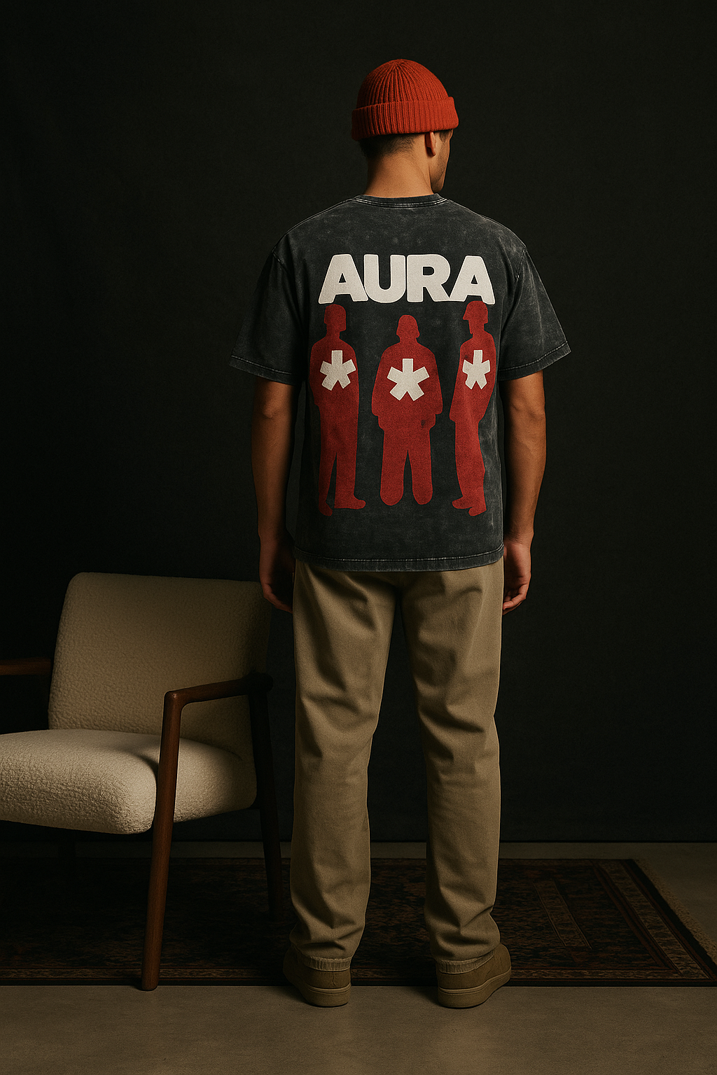 THE AURA OVERSIZED ACID WASHED T SHIRT
