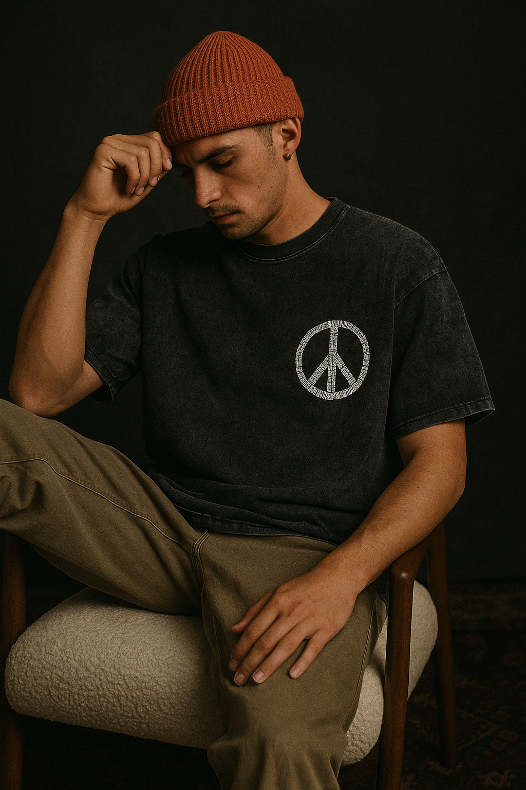 THE AURA OVERSIZED ACID WASHED T SHIRT
