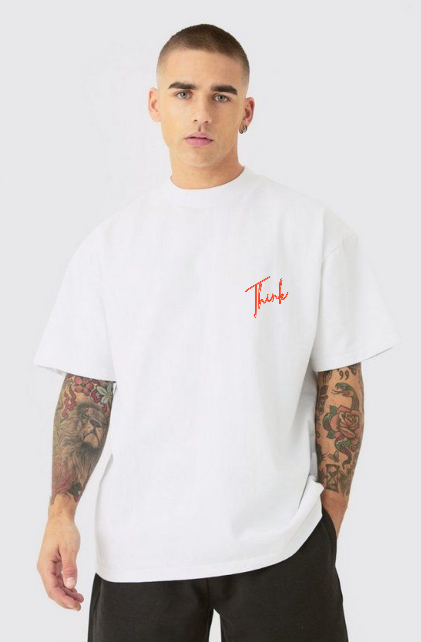 THINK TWICE Oversized T Shirt