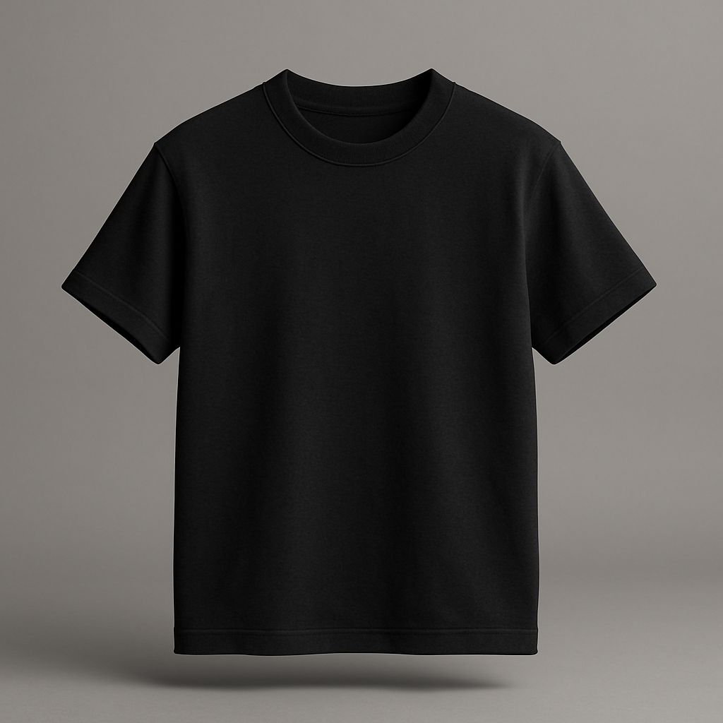 Blackout Solid Black Oversized T Shirt