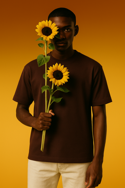Brown Solid Oversized T Shirt