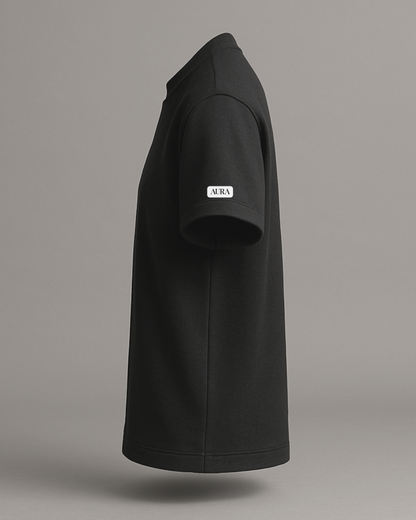 Blackout Solid Black Oversized T Shirt