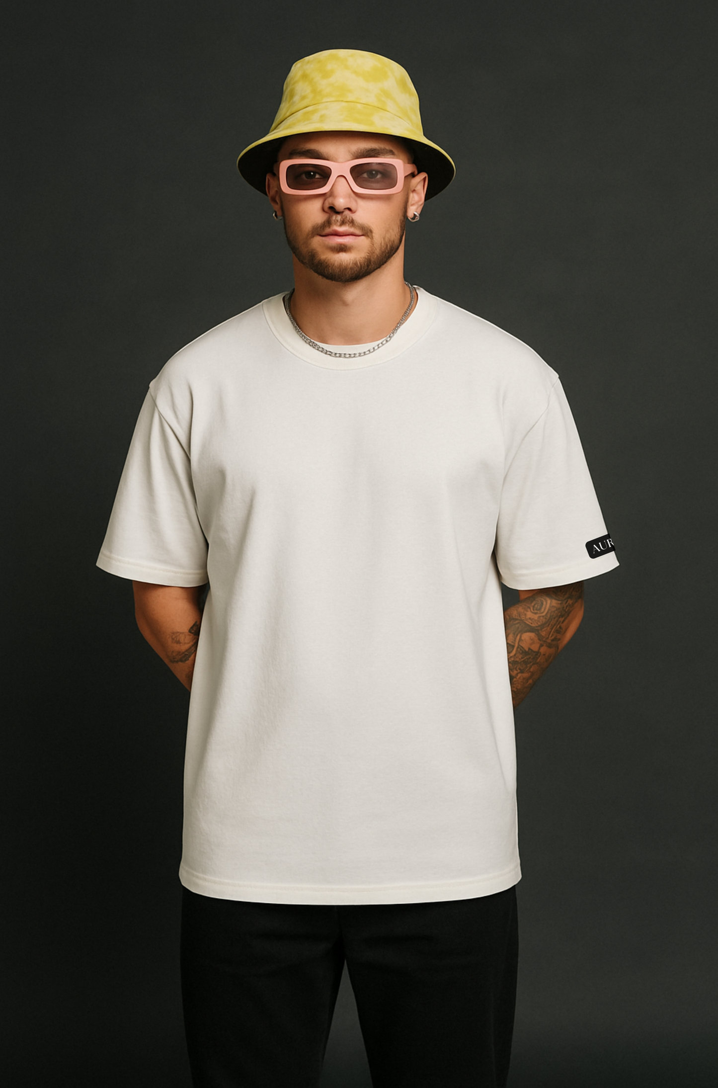 White Noise Solid Oversized T Shirt
