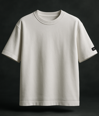 White Noise Solid Oversized T Shirt