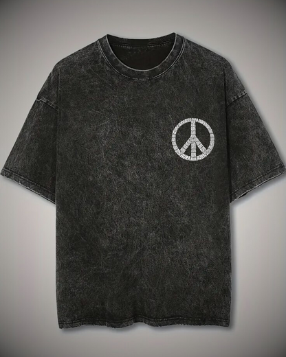 Peace in Pieces ACID WASHED OVERSIZE T SHIRT